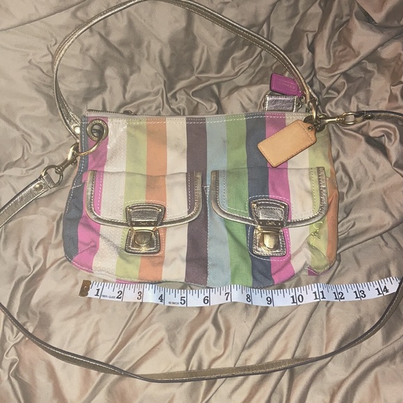 Vintage Rainbow Striped Coach Bag - Picture 3 of 11